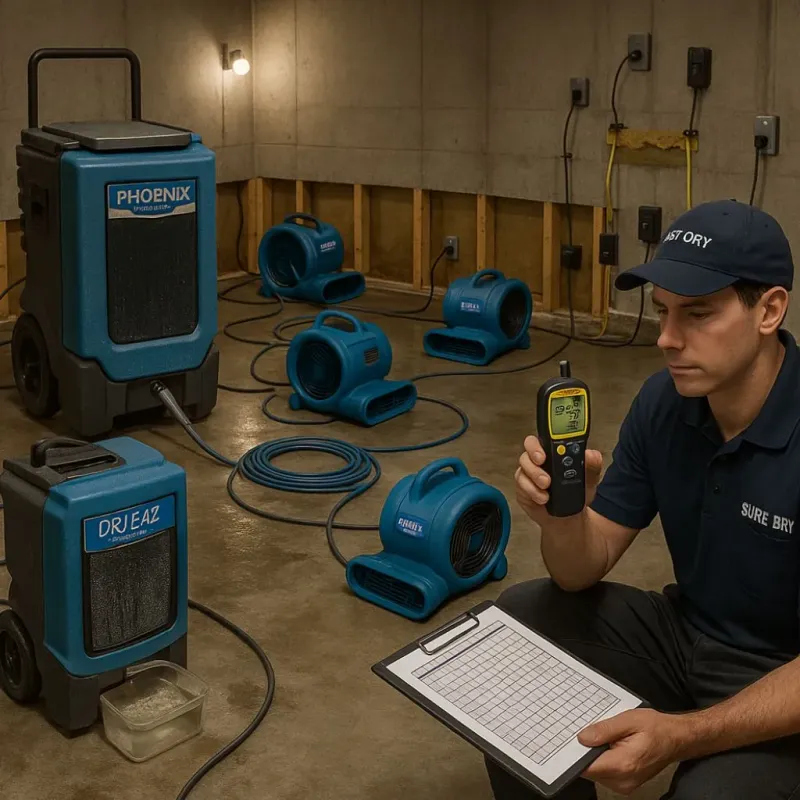 Structural Drying and Dehumidification process in Flowing Wells, AZ